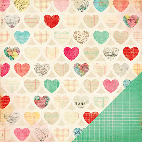 American Crafts - Crate Paper - Fourteen Collection - 12 x 12 Double Sided Paper - Be Mine
