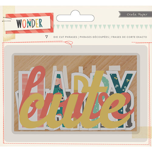 Crate Paper - Wonder Collection - Die Cut Cardstock Pieces - Phrases