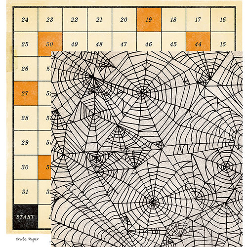 Crate Paper - After Dark Collection - Halloween - 12 x 12 Double Sided Paper - Black Widow