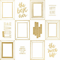 Crate Paper - Shine Collection - 12 x 12 Acetate Paper with Foil Accents - Golden