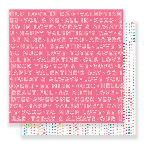 Crate Paper - Hello Love Collection - 12 x 12 Double Sided Paper - Two Hearts