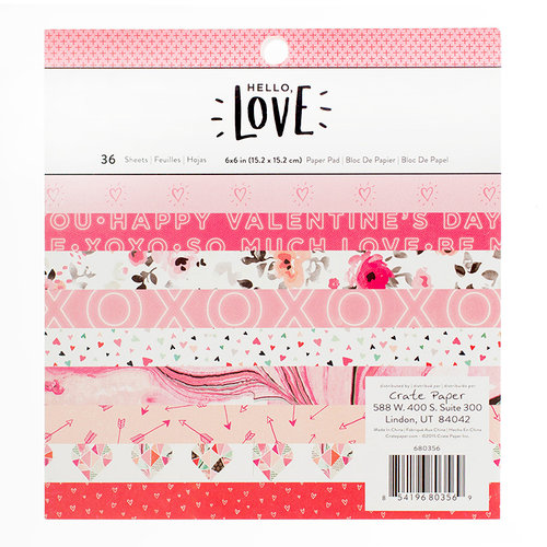 Crate Paper - Hello Love Collection - 6 x 6 Paper Pad