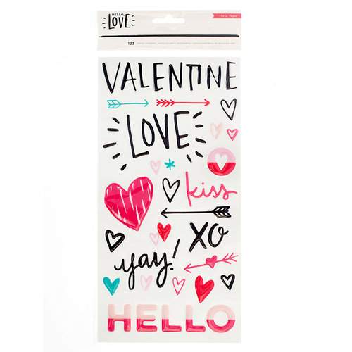 Crate Paper - Hello Love Collection - Thickers - Epoxy - Phrases