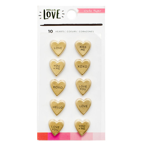 Crate Paper - Hello Love Collection - Resin Hearts