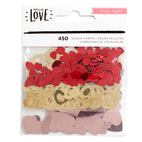 Crate Paper - Hello Love Collection - Sequin Hearts