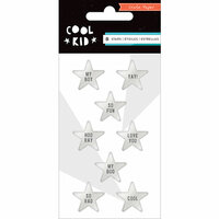 Crate Paper - Cool Kid Collection - Resin Stars - Metallic Silver