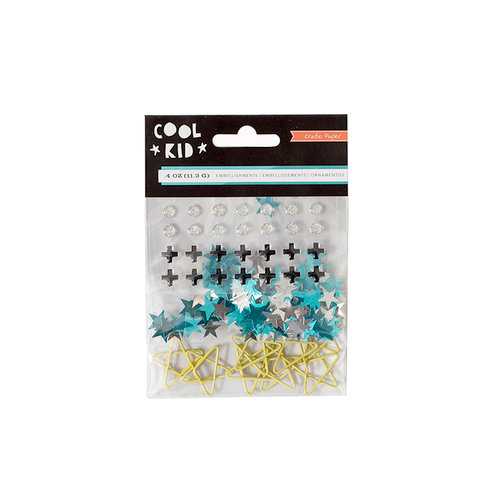 Crate Paper - Cool Kid Collection - Small Star Embellishments
