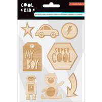 Crate Paper - Cool Kid Collection - Wood Embellishments