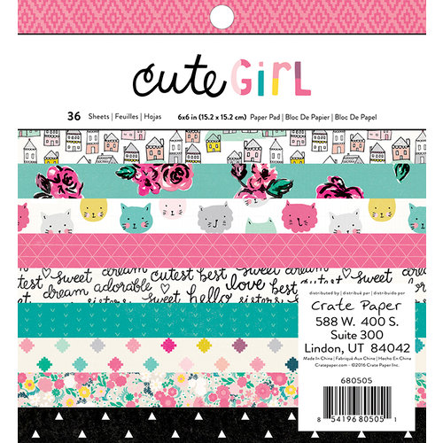 Crate Paper - Cute Girl Collection - 6 x 6 Paper Pad