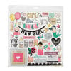 Crate Paper - Cute Girl Collection - Chipboard Stickers with Glitter Accents