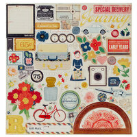 American Crafts - Crate Paper - Pretty Party Collection - 12 x 12 Chipboard Stickers - Accents
