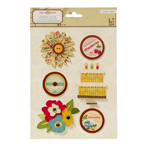 American Crafts - Crate Paper - Pretty Party Collection - Stand Outs - Layered Stickers and Wheels
