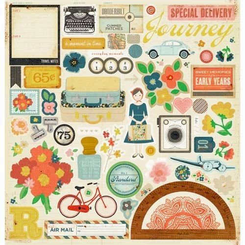 American Crafts - Crate Paper - Story Teller Collection - 12 x 12 Chipboard Stickers - Accents
