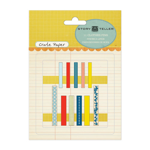 American Crafts - Crate Paper - Story Teller Collection - Clothes Pins