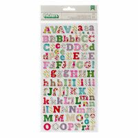 American Crafts - Crate Paper - On Trend Collection - Thickers - Printed Chipboard Alphabet Stickers - Eric - Multi