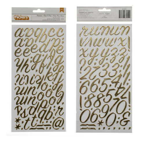 American Crafts - Crate Paper - On Trend Collection - Thickers - Foil Alphabet Stickers - Rainboots - Gold