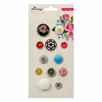 American Crafts - Crate Paper - On Trend Collection - Mixed Brads and Buttons