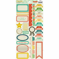 American Crafts - Crate Paper - Party Day Collection - Cardstock Stickers - Labels and Borders