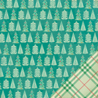 American Crafts - Crate Paper - Bundled Up Collection - Christmas - 12 x 12 Double Sided Paper - Christmas Trees