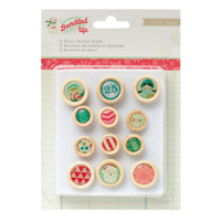 Crate Paper - Bundled Up Collection - Christmas - Epoxy Button Brads