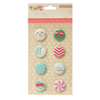 American Crafts - Crate Paper - Bundled Up Collection - Christmas - Adhesive Badges