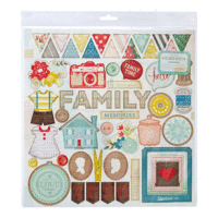 Crate Paper - Close Knit Collection - 12 x 12 Chipboard Stickers