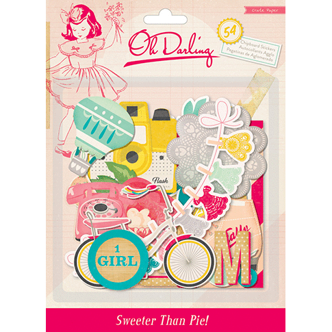 Crate Paper - Oh Darling Collection - Chipboard Stickers
