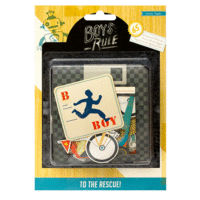 Crate Paper - Boys Rule Collection - Self Adhesive Chipboard - Die Cut Accents and Phrases