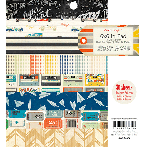 Crate Paper - Boys Rule Collection - 6 x 6 Paper Pad