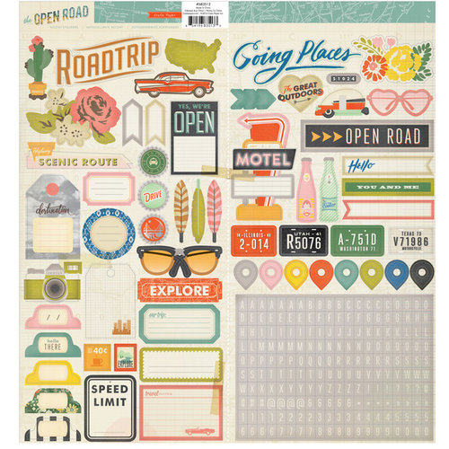 Crate Paper - Open Road Collection - Cardstock Stickers