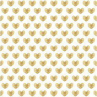 Crate Paper - Kiss Kiss Collection - 12 x 12 Vellum Paper - Gold Foil Hearts