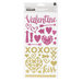 Crate Paper - Kiss Kiss Collection - Thickers - Glitter Foam Stickers- Valentine Accents - Gold and Pink