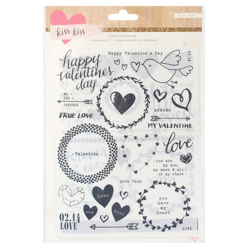 Crate Paper - Kiss Kiss Collection - Rub Ons