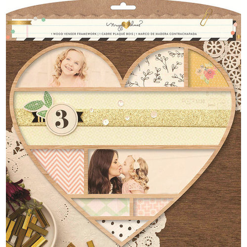 Crate Paper - Confetti Collection - 11 x 10 Wood Veneer Framework - Heart