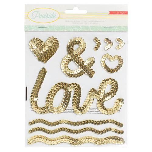 Crate Paper - Poolside Collection - Sequin Stickers - Icons