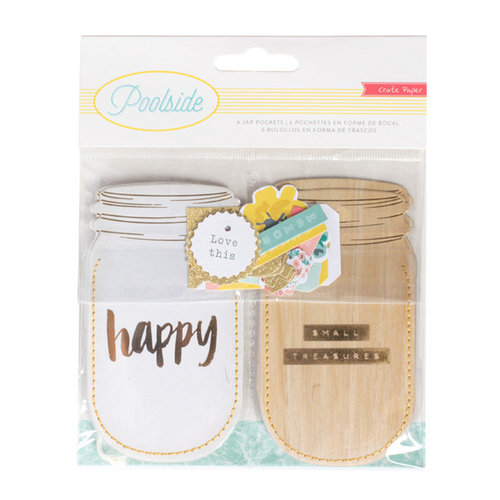 Crate Paper - Poolside Collection - Jar Pockets with Foil and Glitter Accents