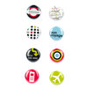 American Crafts - Flair - Travel - 8 Adhesive Badges - Bon Voyage