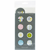 American Crafts - Flair - Baby - 8 Adhesive Badges - Nighty Night, CLEARANCE