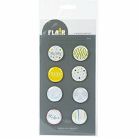 American Crafts - Flair - Baby - 8 Adhesive Badges - Cute, CLEARANCE