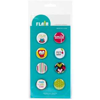 American Crafts - Flair - Craft Fair - 8 Adhesive Badges - Made With Love