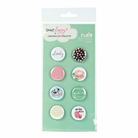 American Crafts - Dear Lizzy Spring Collection - Flair - 8 Adhesive Badges - Springy, CLEARANCE