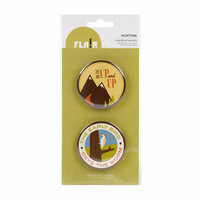 American Crafts - Campy Trails Collection - Flair - 8 Adhesive Badges - Large - Hunting