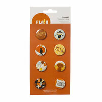 American Crafts - Nightfall Collection - Halloween - Flair - 8 Adhesive Badges - Thanks