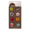 American Crafts - Garden Cafe Collection - Flair - 8 Adhesive Badges - Delish