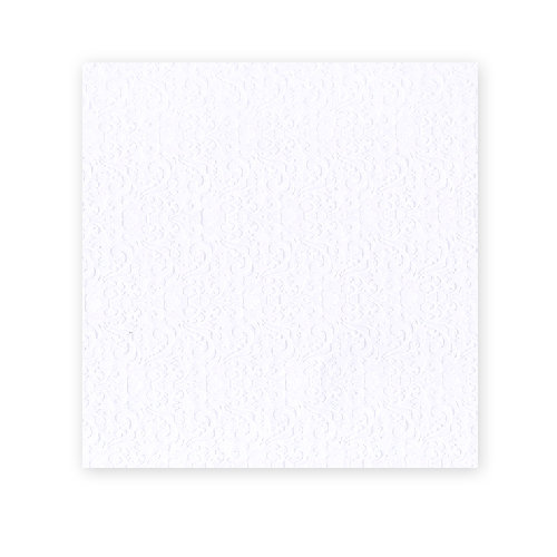 American Crafts - 12 x 12 Damask Cardstock Pack - 25 Sheets - White