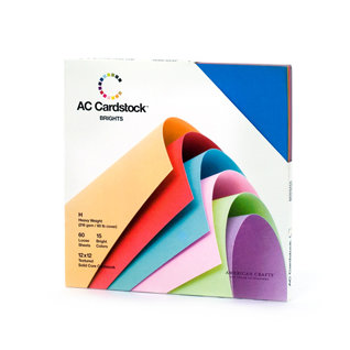 American Crafts - 12 x 12 Cardstock Pack - 60 Sheets - Brights