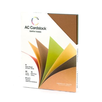 American Crafts - 8.5 x 11 Cardstock Pack - 60 Sheets - Earth Tones