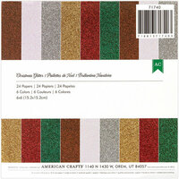 American Crafts - Christmas - 6 x 6 Specialty Paper Pad - Glitter Paper - Christmas