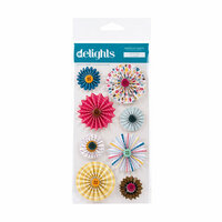 American Crafts - Confetti Collection - Delights - 3 Dimensional Stickers - Invitation Pinwheel Flower