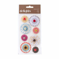 American Crafts - Peachy Keen Collection - Delights - 3 Dimensional Stickers - Twist Pinwheel Flowers
